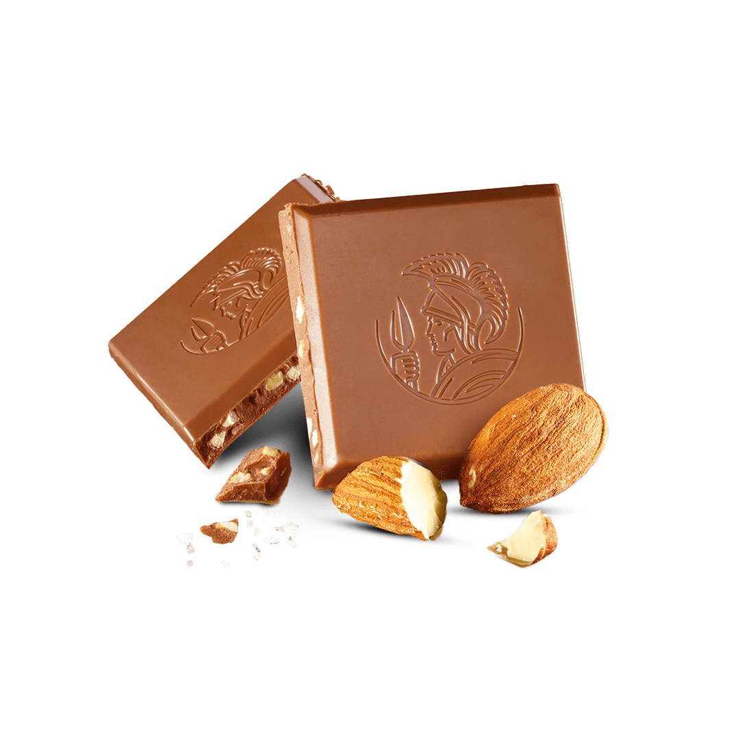 Tableta Milk Salted Almonds Open